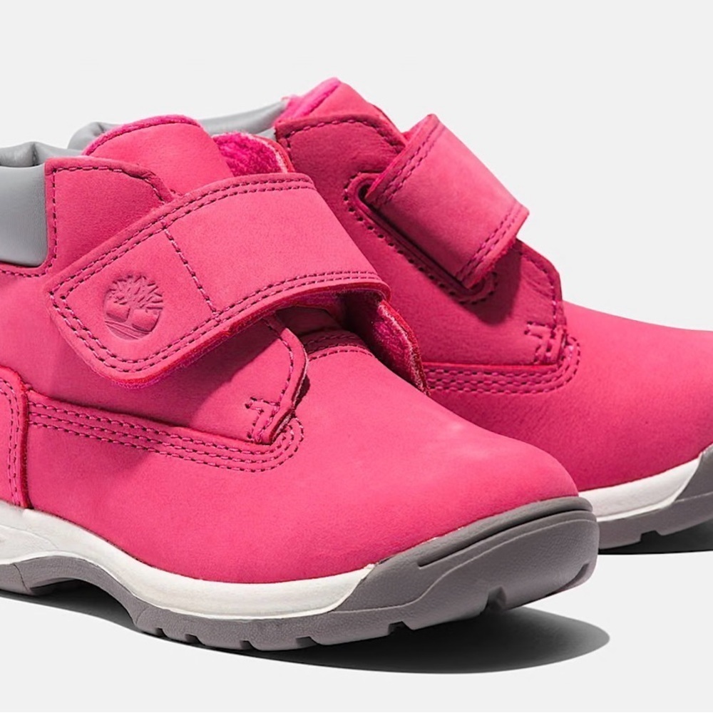 Timberland Kids Bright Pink and Gray Boots - Picture 3 of 8